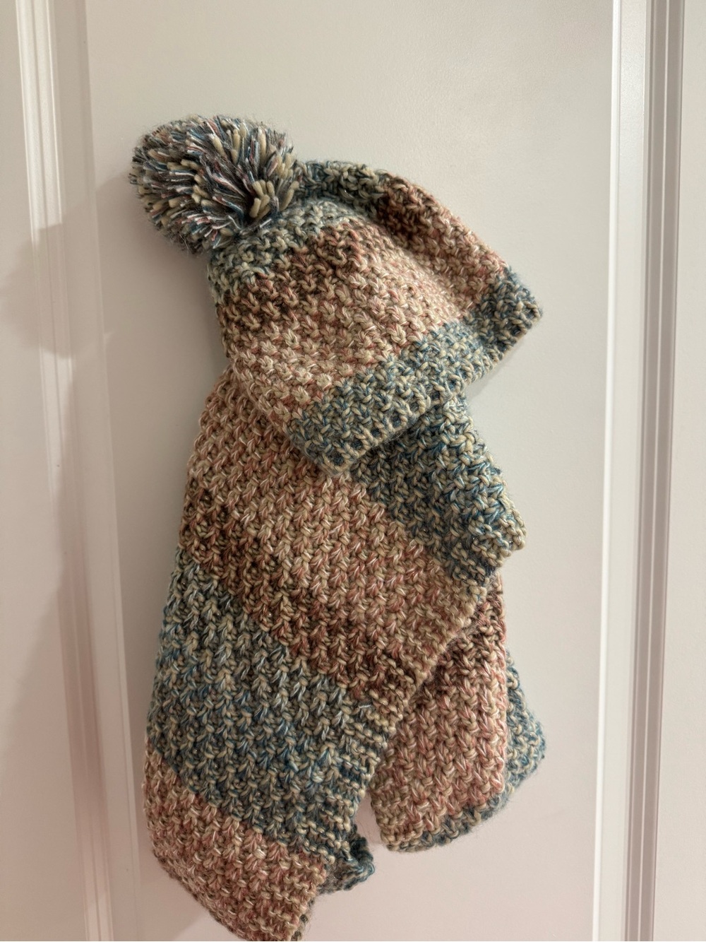Lane Bryant Pastel Knit Beanie Hat & Infinity Scarf Set Multi-Color Cozy